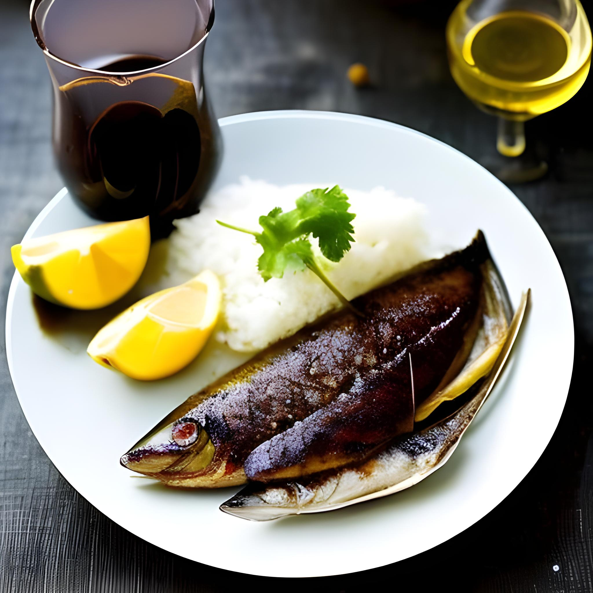 焼き魚のチョコレートソース