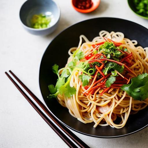 なすと紅しょうがの冷麺