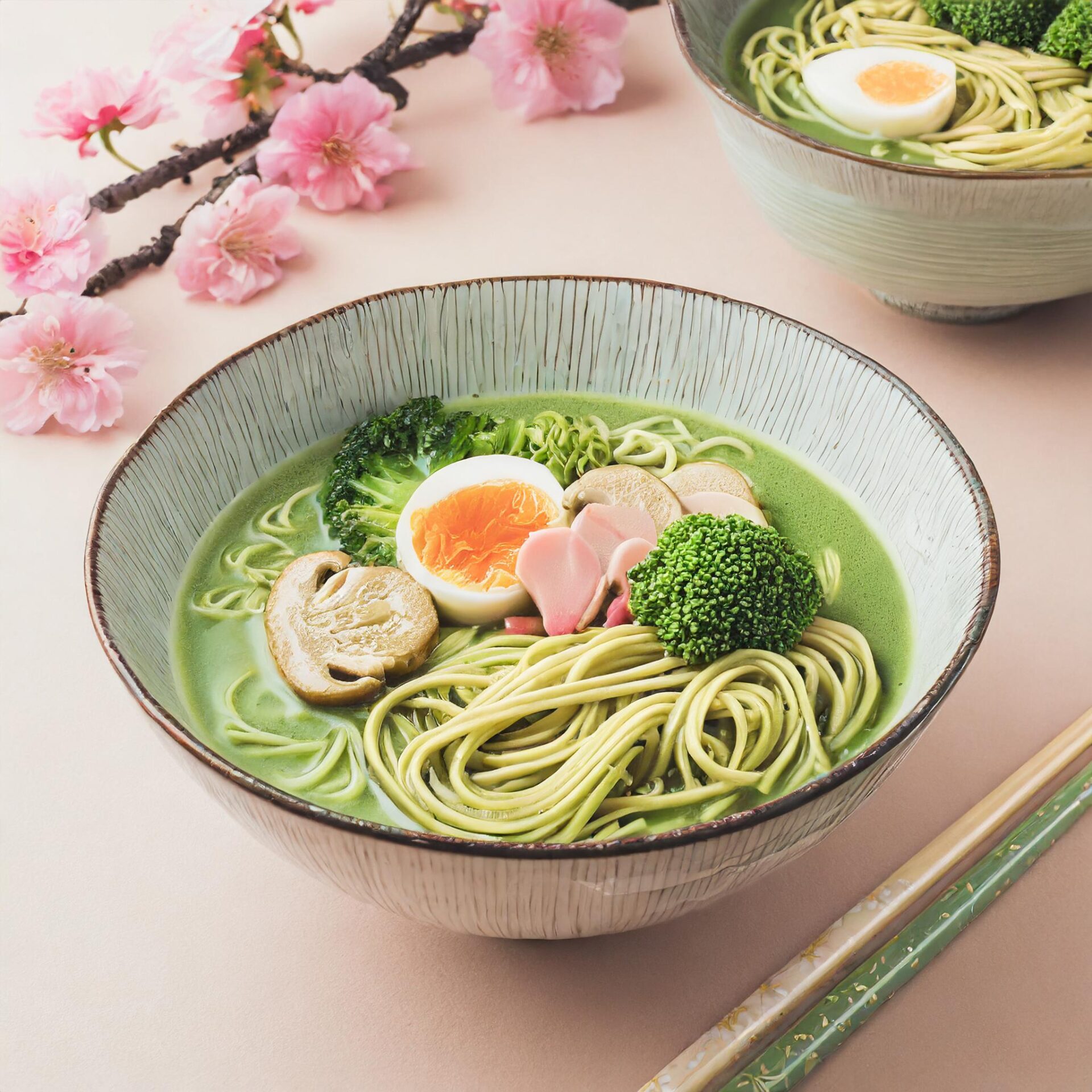 緑豊かな抹茶ラーメン