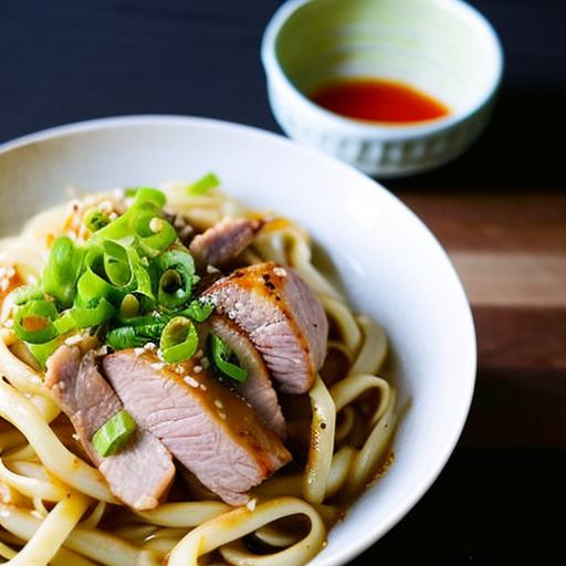 ネギと豚肉の塩だれうどん