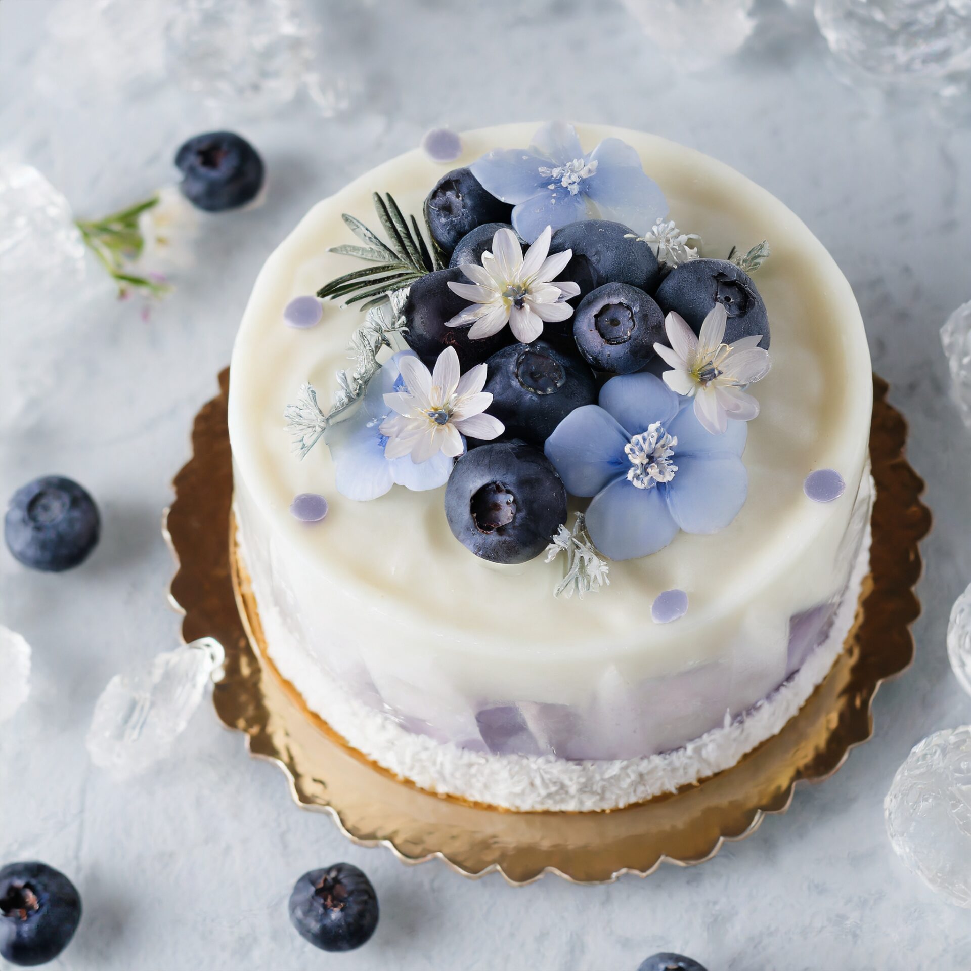 氷の花のショートケーキ